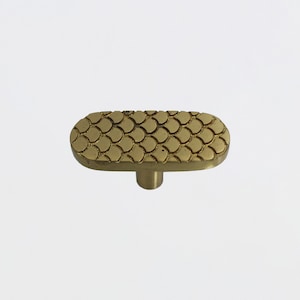 Monza Cabinet Knob, Brass Fish Scale Cabinet Pull Handles, Solid Brass Knob