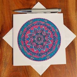 Happiness Hand Drawn Mandala Greetings Card