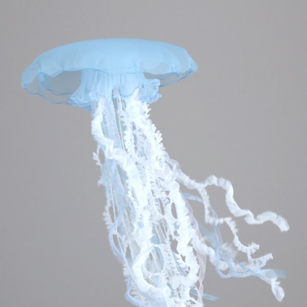 Blue Jellyfish Mobile, (Size M) , 1pc, Coastal Decor, Sea Creature Ornament, Handmade