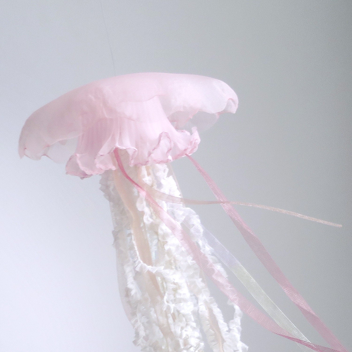 Jellyfish Mobile, [size:M], Pink, 1pc, home decor, Sea Creatures, hanging  decor, ornament, mobile nursery, jellyfish art, pink wall decor
