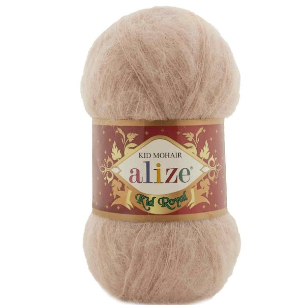 Alize Kid Royal Mohair, Mélange Mohair, Fil doux, 5 boules x 50 gr, Fil d’hiver, Fil de fantaisie, Fil turc, Mohair confortable, Fil de printemps, Tricot