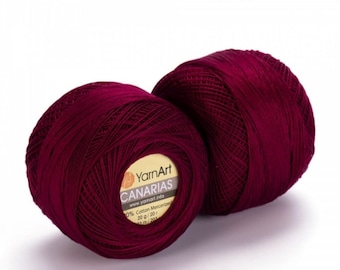Hilo YarnArt Canarias 100% algodón mercerizado, hilo de crochet de alta calidad, hilo para collar, hilo para bordar amigurumi, hilo de crochet, encaje irlandés