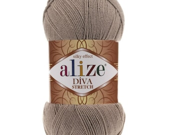 Hilo ALIZE DIVA STRETCH, Tejido a mano, 1 madeja x 100 gramos, Acrílico de microfibra elástica, Estiramiento, Hilo de bikini para trajes de baño