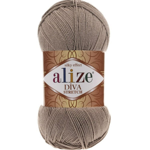 ALIZE DIVA STRETCH Yarn, Hand Knitting, 1 Skein x 100 grams, Elastic Microfiber Acrylic, Stretch, Swimwear Bikini Yarn