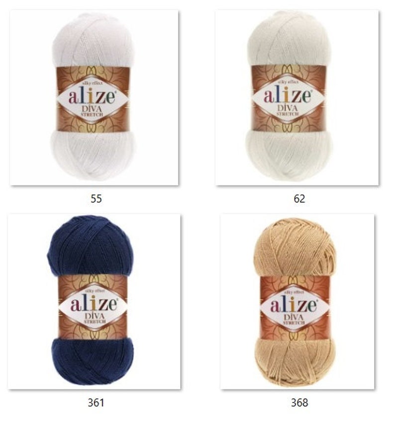 Alaze Label ALIZE DIVA STRETCH Yarn, Hand Knitting, 1 Skein X 100 Grams, Elastic ...