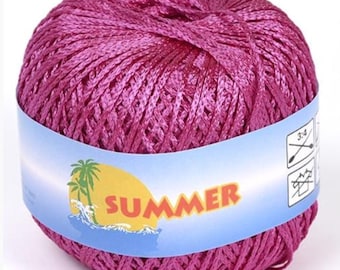 Summer viscose yarn, vegan silk yarn,  embroidery thread, sIlky viscose satin yarn
