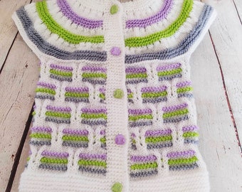 Hand Knitted Baby Vest, Hand Baby Knitwear, Hand Baby Clothing, Hand Knitted Baby Gift, Knitted Vest For Children, Fine baby Knitwear