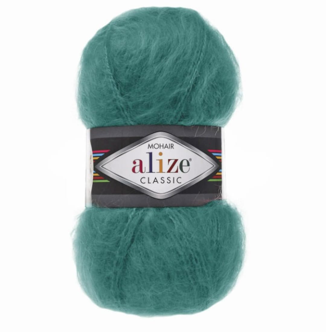 Alize Mohair Classic Wool Yarn, Set of 5 Skeins X 100 Grams, Fancy ...