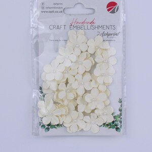 Pearl Jasmin Paper Craft Flowers, Handmade Craft Flowers, Mixed Flower Papercrafts, Craft Supplies, Flower Embellishments, Card Making