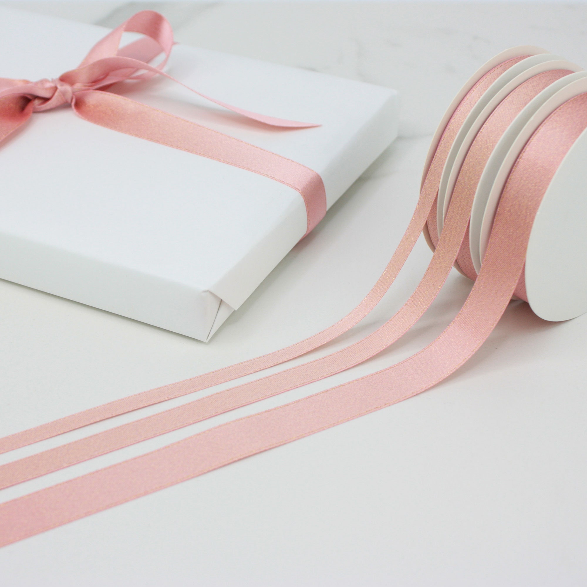 Set of 5 Ribbons-pink Collection 25 Yards/each 1/4 Wide 6mm Silver Edged Satin  Ribbons-gift Packing-christmas Decoration 