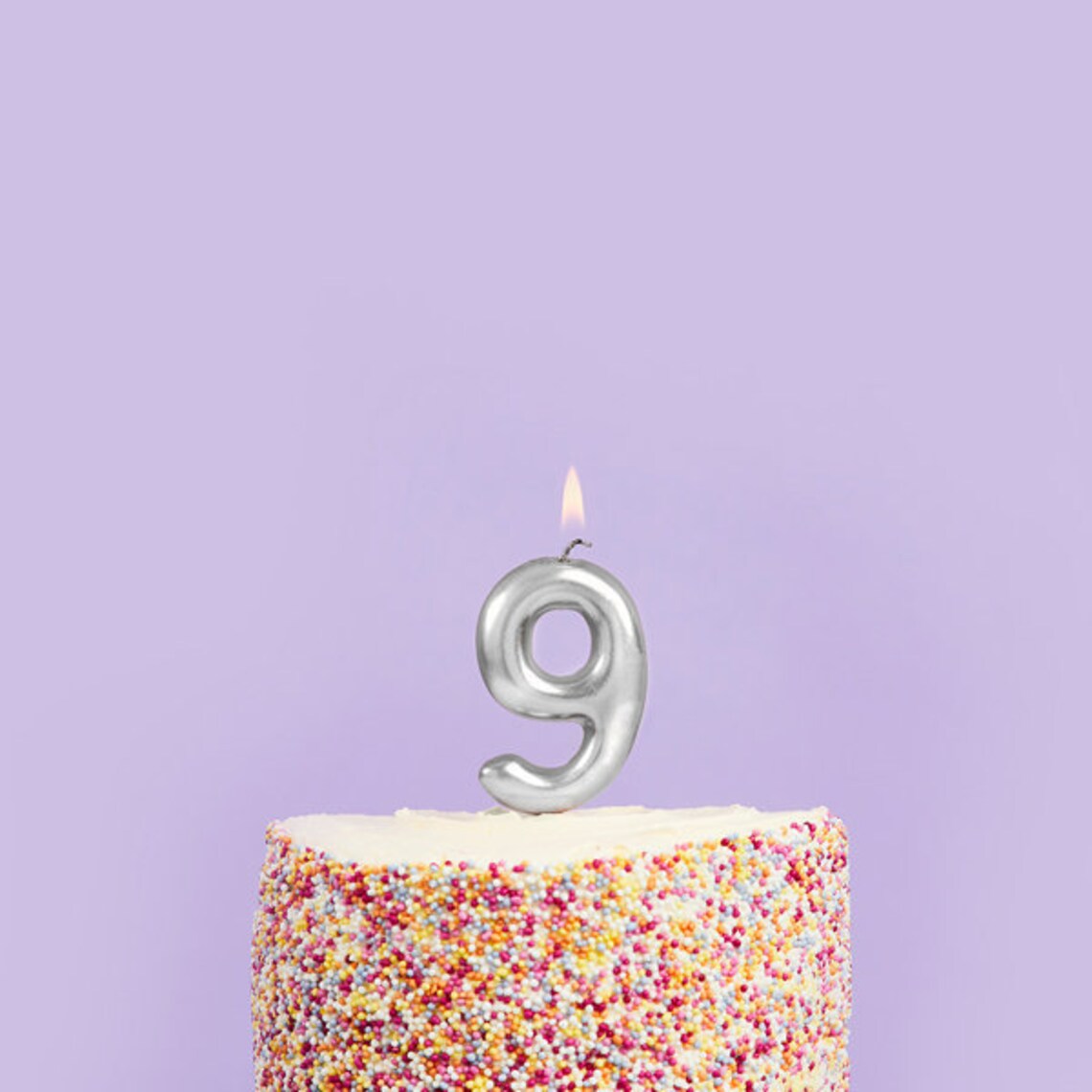 Age 9 Silver Candle 9th Birthday Candle Number 9 Silver - Etsy