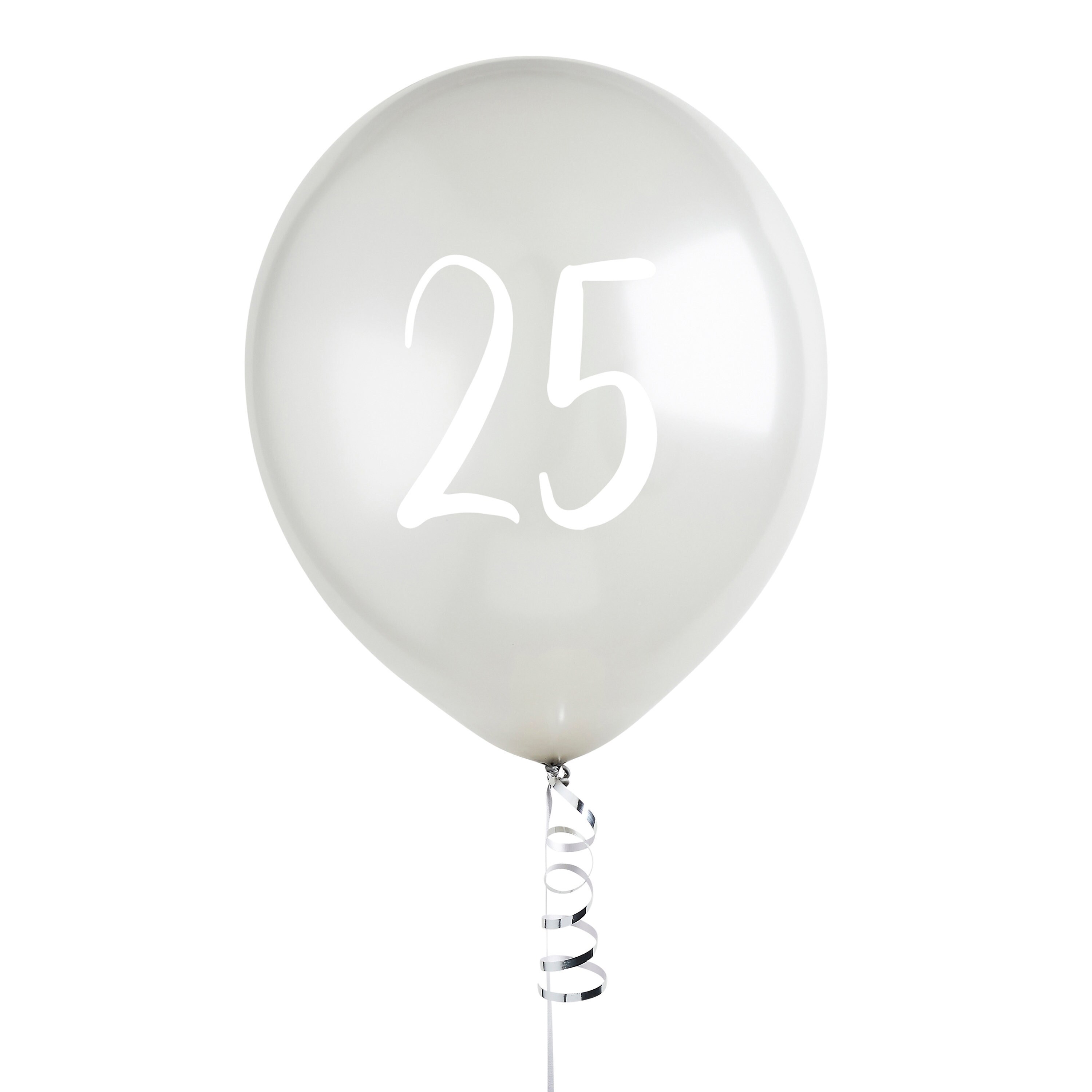 Silver Number 25 Balloons Pack of 5 Silver 25th Birthday | Etsy
