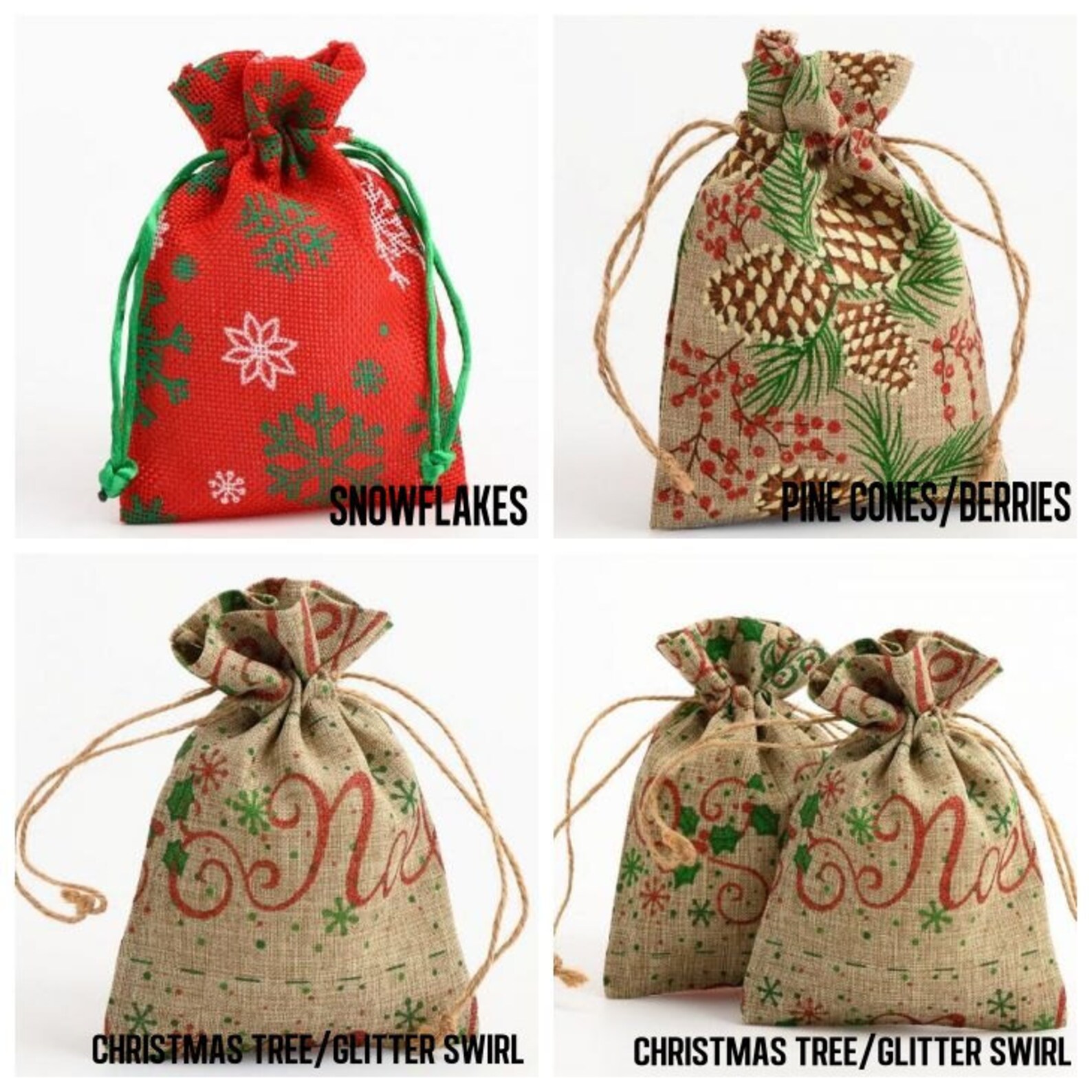 Small Hessian Gift Bag Pack of 10 Fabric Bag Linen Bag | Etsy UK