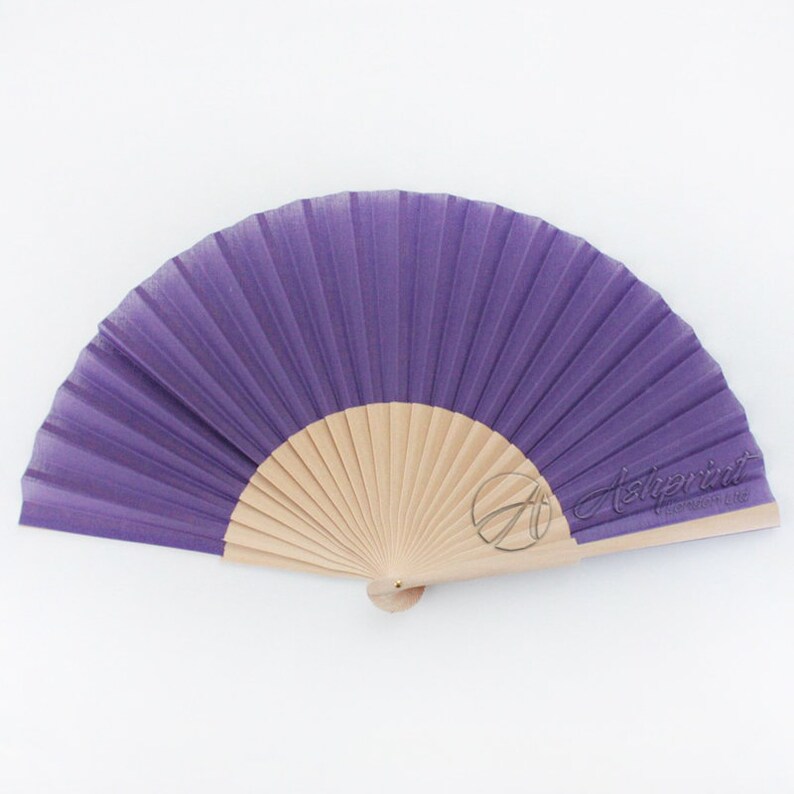 purple wedding hand fans