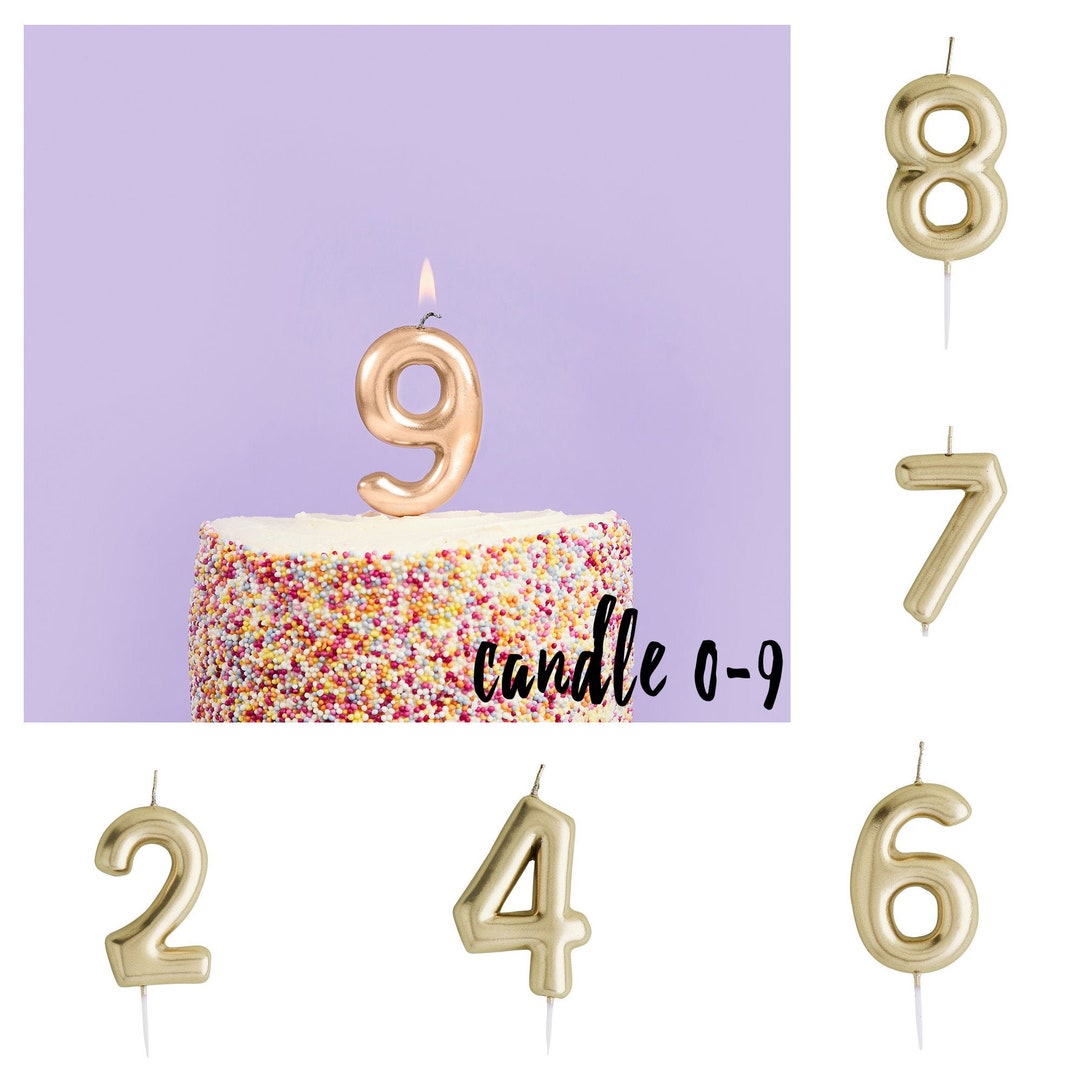 Gold Number Birthday Candles Gold Number Birthday Candles Etsy