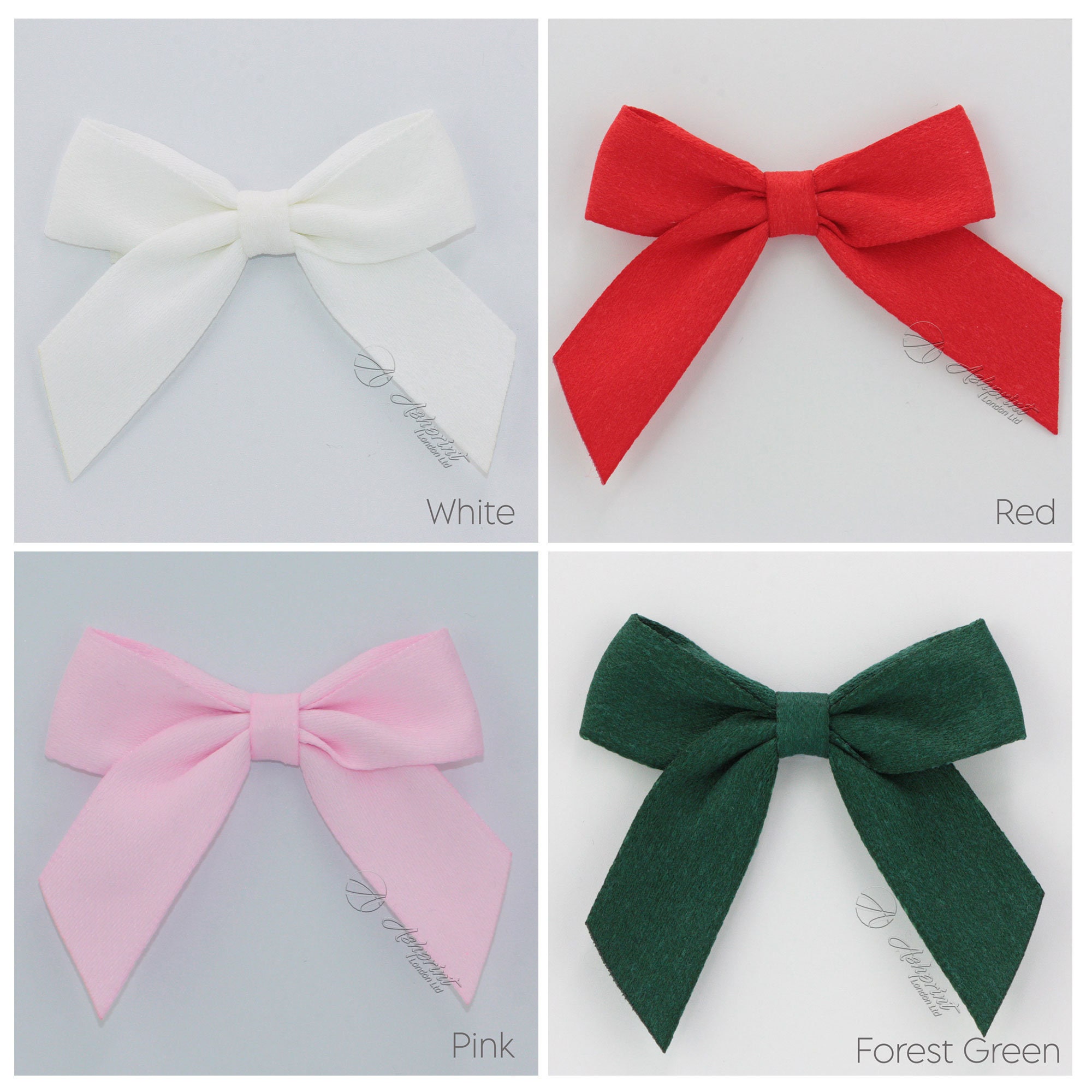Pack 6/12-Pre-Tied Bows-16mm Ribbon Large Self Adhesive 5cm Wide Satin 
