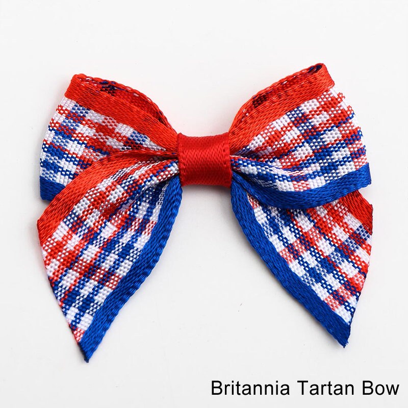 Pre Tied Tartan Ribbon Bows 4cm Wide Small Christmas Bows Etsy UK