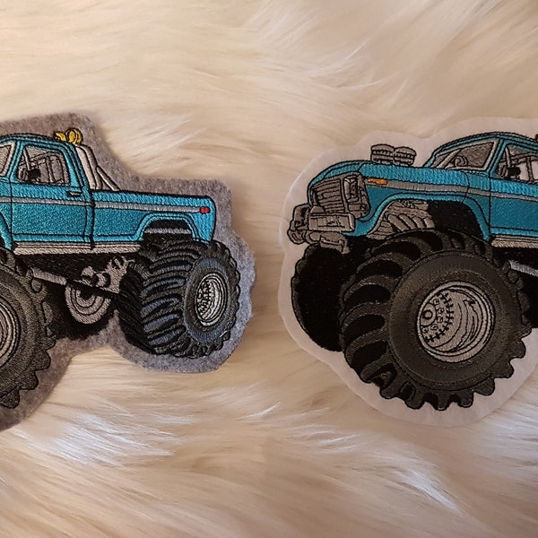 Monstertruck ,Truck, Monster Truck, Aufnäher für Schultüte ,Shirt,Tasche, Kissen u.s.w - türkis