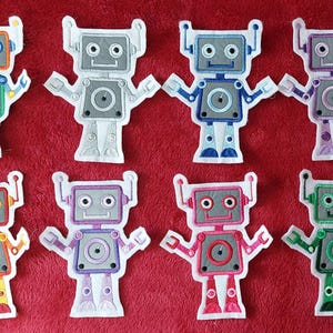 Roboter mit Reflektorband zum aufnähen auf Jacken, Rucksack ,Tasche und vieles mehr in verschiedenen Farben