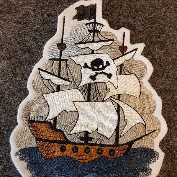 XXl  Piratenschiff im Sturm Applikation,Aufnäher für Schultüte ,Shirt,Tasche, Kissen u.s.w