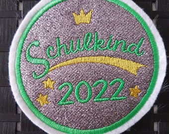 Schulkind 2024 - Glitzer-Patch- Button für Schultüte