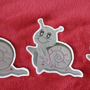 Reflektiernde Schnecke,  Aufnäher, Applikation für Jacken, Sweater und vieles mehr