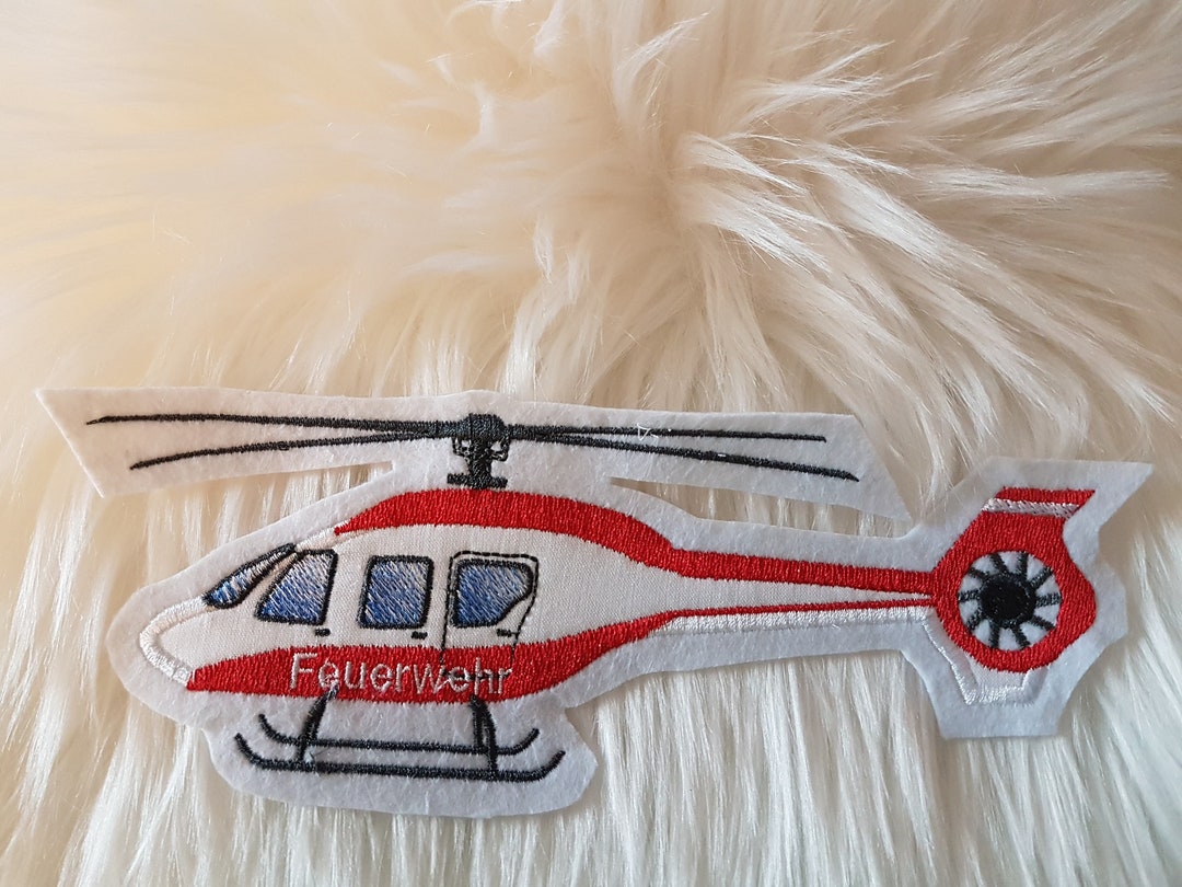 Aufnäher Feuerwehrwagen – Bestickt, Zum Aufbügeln Oder Aufnähen, 10,5x6,2cm