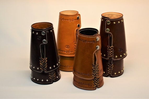 Leather Wrist Cuffs Etsy
