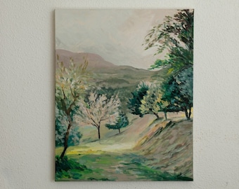 peinture de paysage moderne sur toile œuvre d’art originale à l’huile paysage naturel peinture de taille moyenne 50x40 cm décor d’art mural de paysage pastel