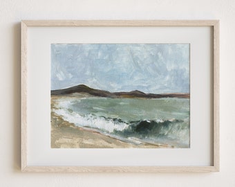 Impressionist Coastal Painting Print, Pastel Beach Wall Art