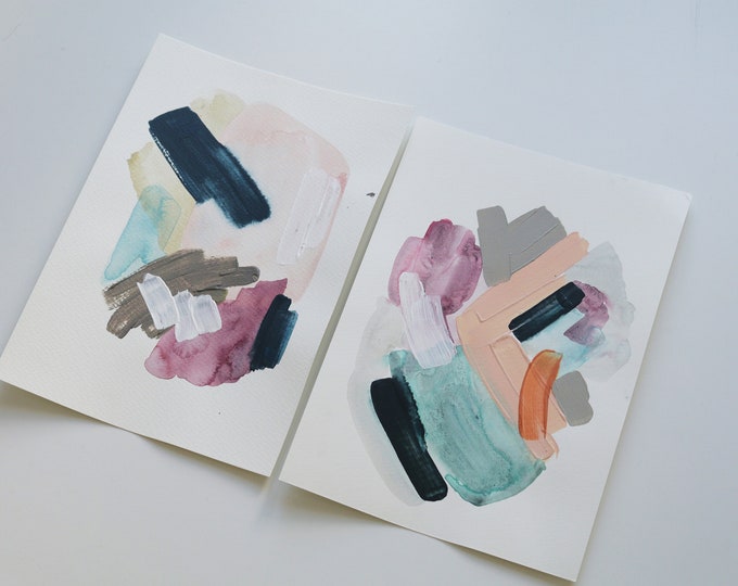 Set of 2 Original Paintingscolorful Wall Artwall Artset of Etsy