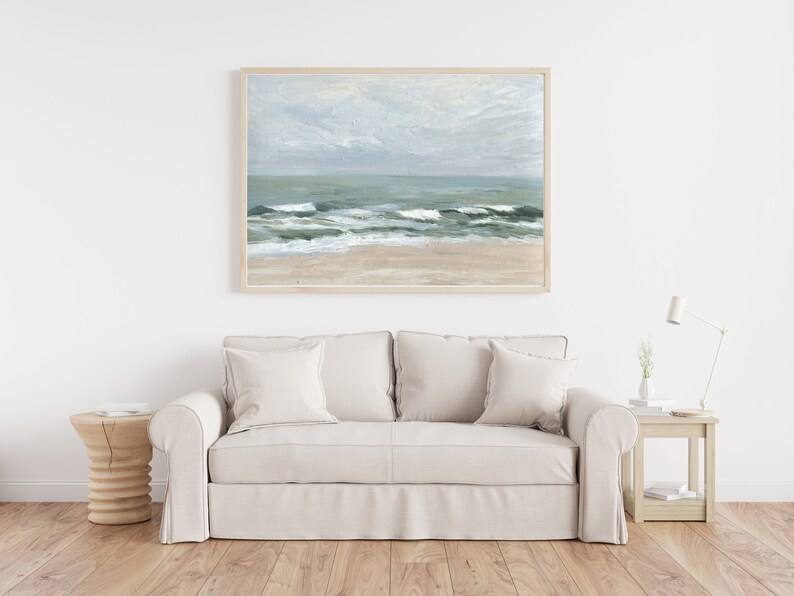 pastel sea print,sea painting print,landscape art,nature wall art,canvas landscape print,landscape painting print, livingroom wall art sea image 2