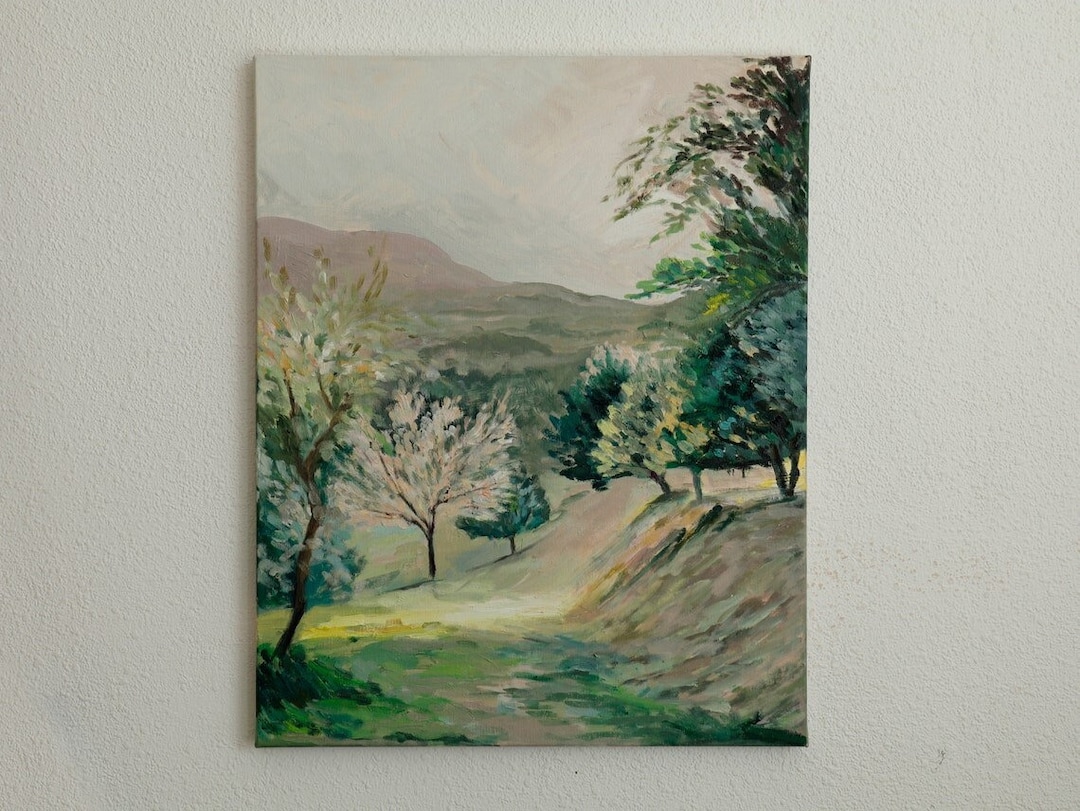 Modern Landscape Painting on Canvas Original Oil Artwork Nature