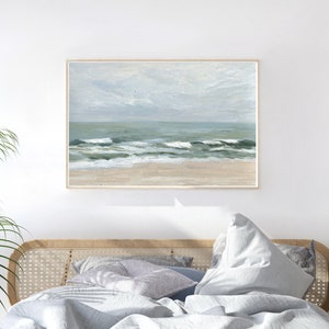 pastel sea print,sea painting print,landscape art,nature wall art,canvas landscape print,landscape painting print, livingroom wall art sea image 3