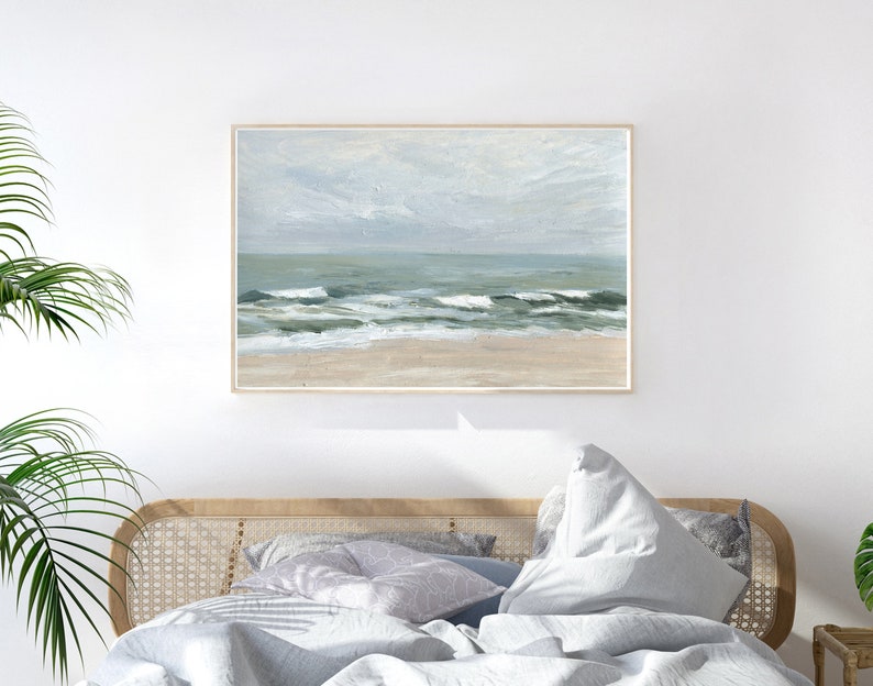 pastel sea print,sea painting print,landscape art,nature wall art,canvas landscape print,landscape painting print, livingroom wall art sea image 3