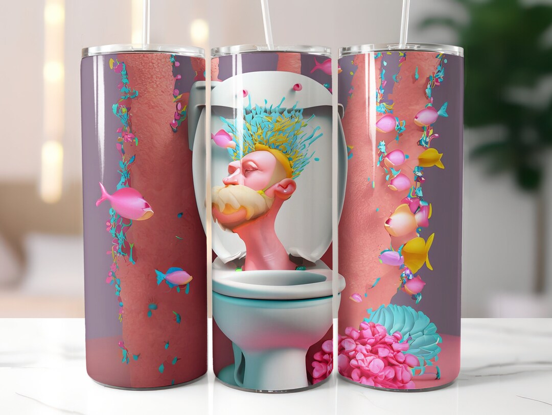 3D Skibidi Toilet Inflated Sprinkle Tumbler Wrap PNG 4 Toilet Etsy Israel
