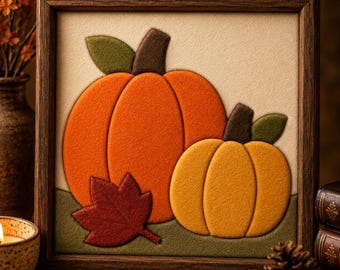 Beginner Kinusaiga Pattern, Fall Pumpkins No Sew Fabric Art Template