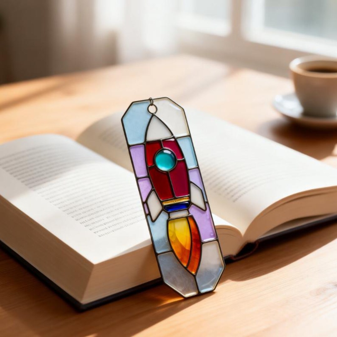 Space Rocket Bookmark Pattern – Stained Glass Design (PNG SVG PDF) - Etsy
