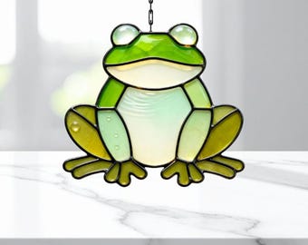 Frosch Suncatcher Glasmalerei-Muster, DIY-Wandkunst (Digitaler Download)