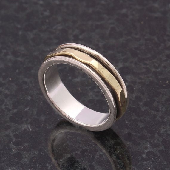 Solid 925 Sterling Silver Spinner Ring Copper Brass Spin Ring Meditation Ring Statement Ring Handmade Jewelry spinning ring for womens