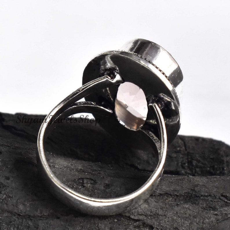 Statement Ring,Solid 925 Sterling Silver Ring,Beautiful Rings For Women/'s Morganite Gemstone Ring Morganite Faceted Cut Oval Gemstone Ring