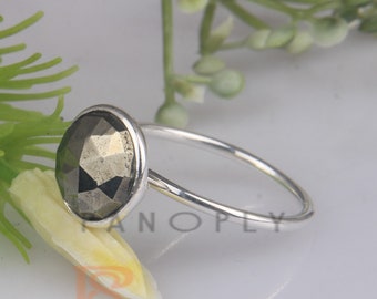 Stamped Jewelry Mixed Metal Ring Bohemian Ring Pyrite Ring Gold Ring Arrow Band Pyrite Pyrite Jewelry Gemstone Ring Unique Gift
