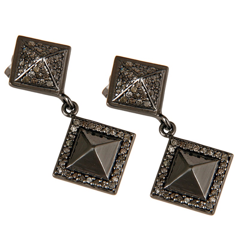 Genuine Diamond Earrings In Solid 925 Sterling Silver