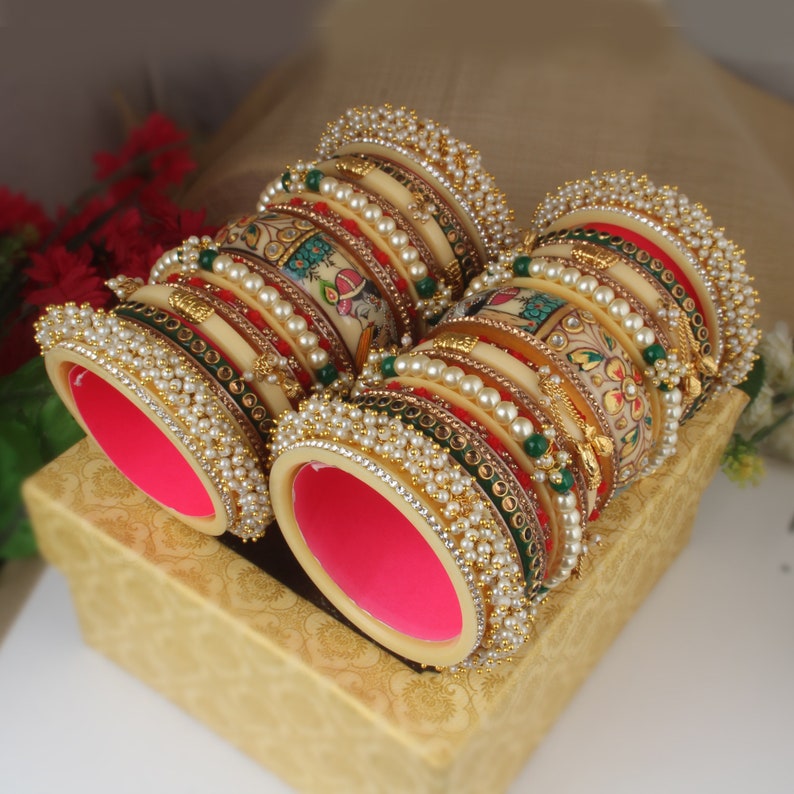 Indian Bangles for Women Traditional Wedding Bangles Pottery Etsy