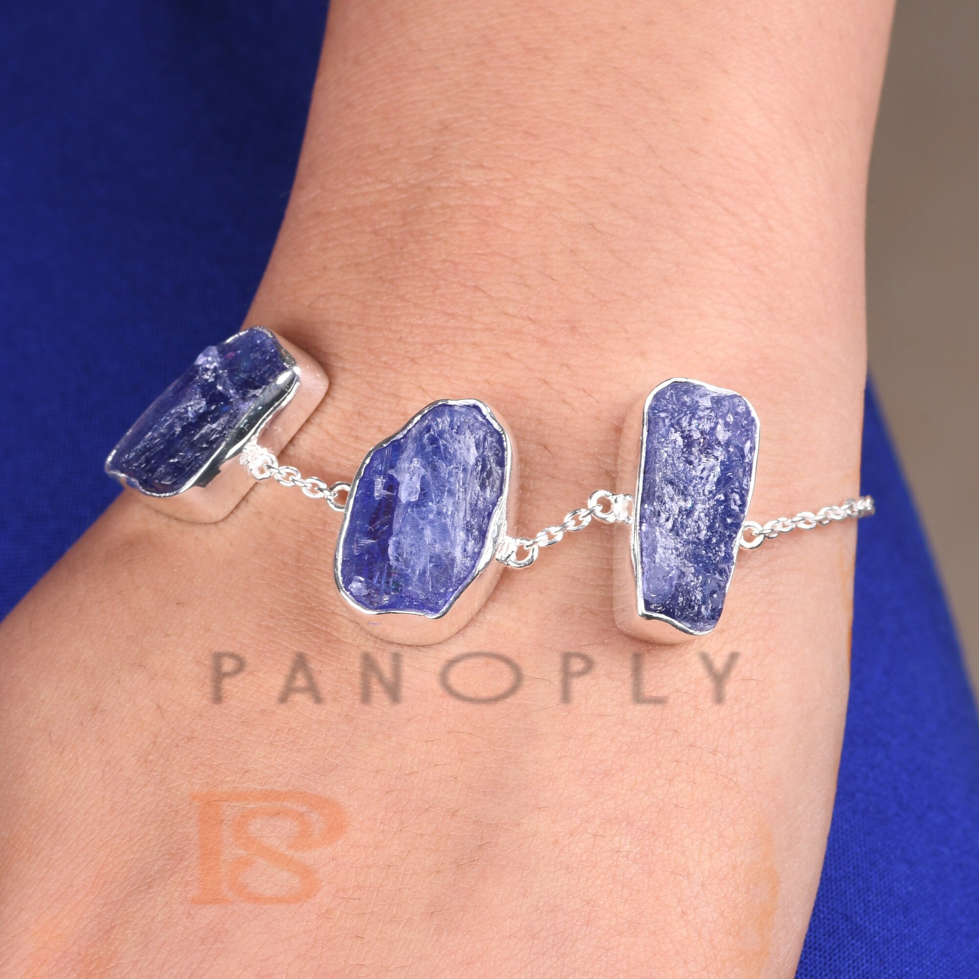 Raw Crystal Bracelet Real Stone Bracelet Dainty Silver Etsy