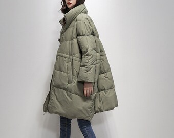 khaki down coat womens