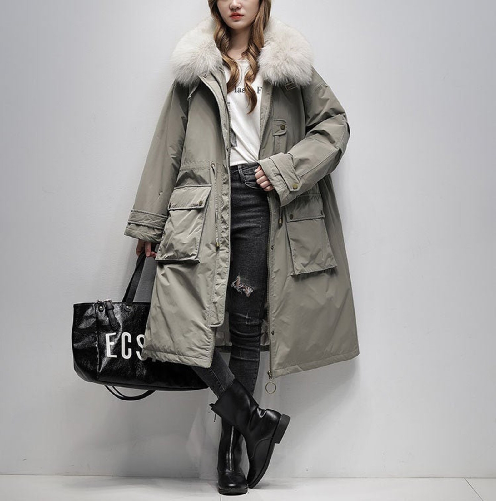 Women's Glossy Down Winter Thickened Warm Loose Coats