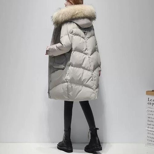 Winter Women's Mid-length Down Coat Loose Down Jackets - Etsy