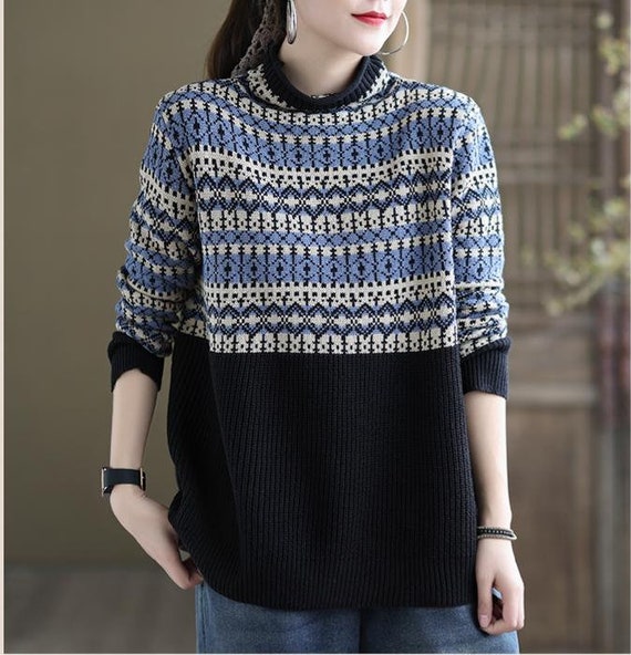 Retro Casual Sweater Women short Sweaters loose Sweaters plus Size