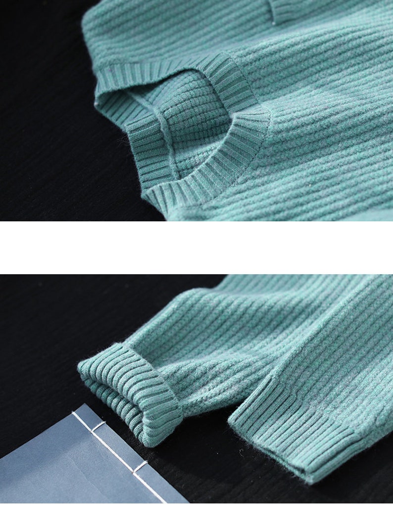 Autumn and winter solid color round neck sweater,knitted sweater women,loose sweaters,casual sweaters,women/'s sweaters,long-sleeved sweaters